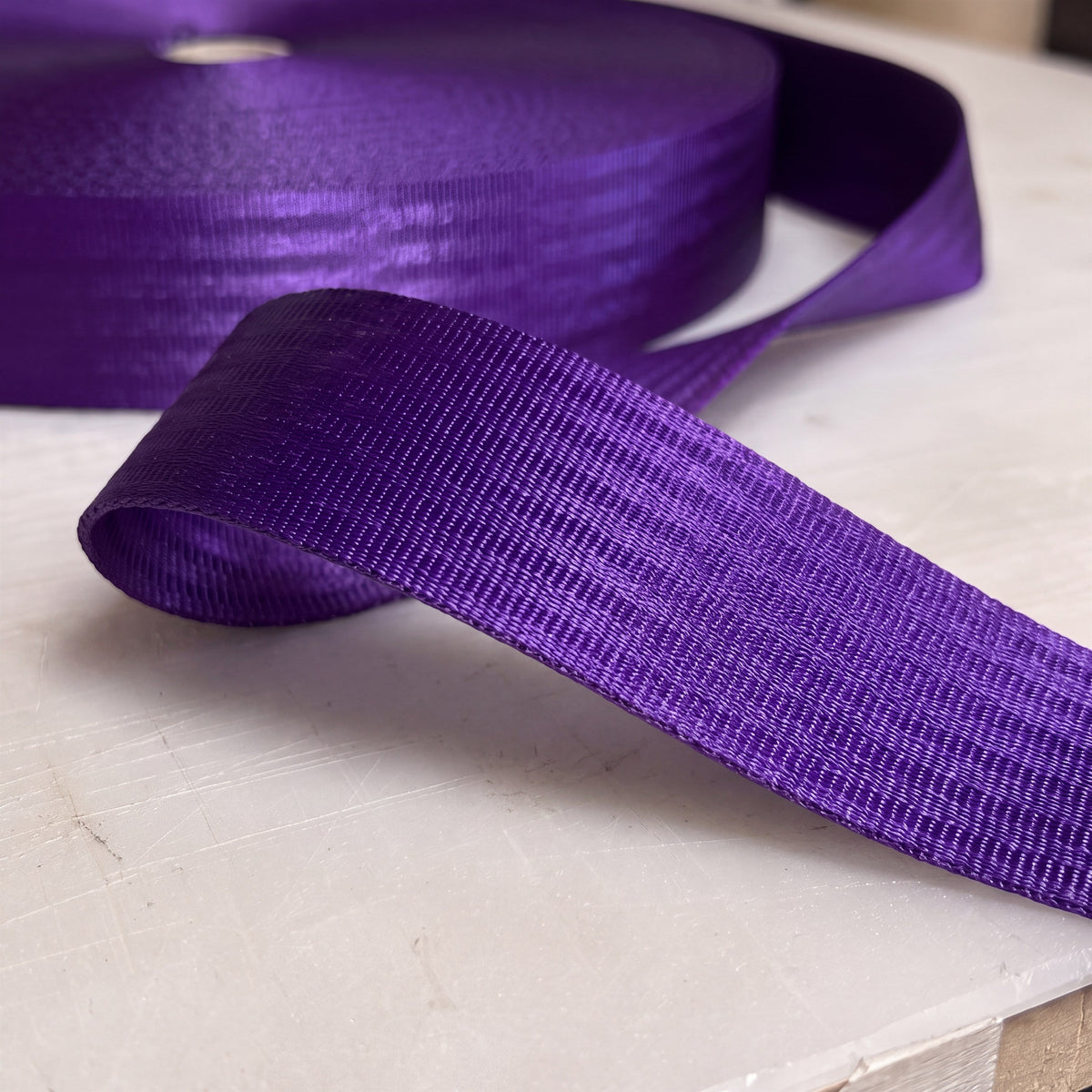 Cadbury Purple Seat Belt Webbing 47mm – Sold by the Metre, 1m to 100m